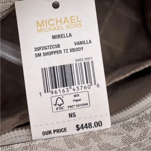 New Michael Kors Mirella Small Crossbody Tote
Bag Vanilla - Picture 9 of 9